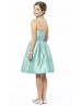 Halter Seaside Dupioni Junior Bridesmaid Dress With Pockets Halter Seaside Dupioni Junior Bridesmaid Dress With Pockets